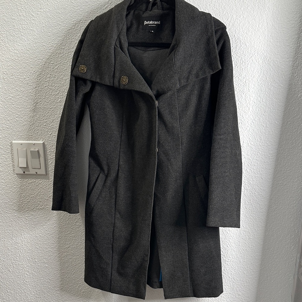 Betabrand Women's Charcoal Gray Blend hoodied Coat coat size Small